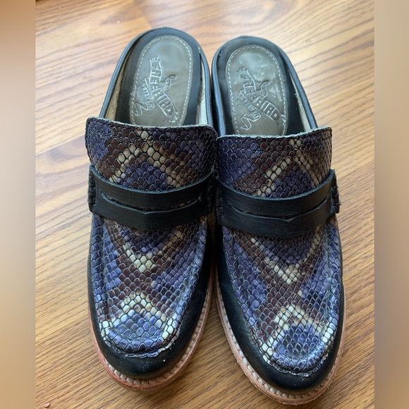 Freebird By Steven Shoes Collins Design Leather Women Size 6 Mules Heels Shoes - Picture 1 of 5